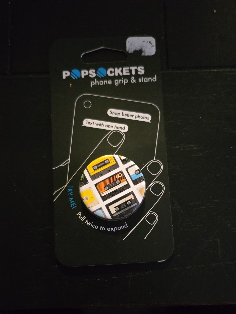PopSocket PopGrip with Multi-Color Retro Cassette Pattern 80's!